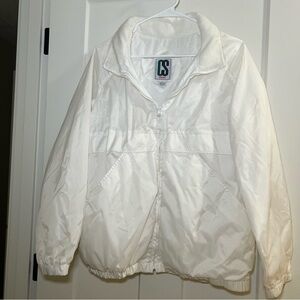 Vintage 1980s CS Classic Windbreaker Hooded Jacket Size X-Large White